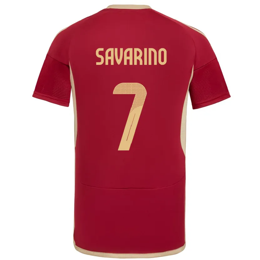 Danxen Dámské Venezuela Jefferson Savarino #7 Burgundské Domů Hráčské Dresy 24-26 Dres