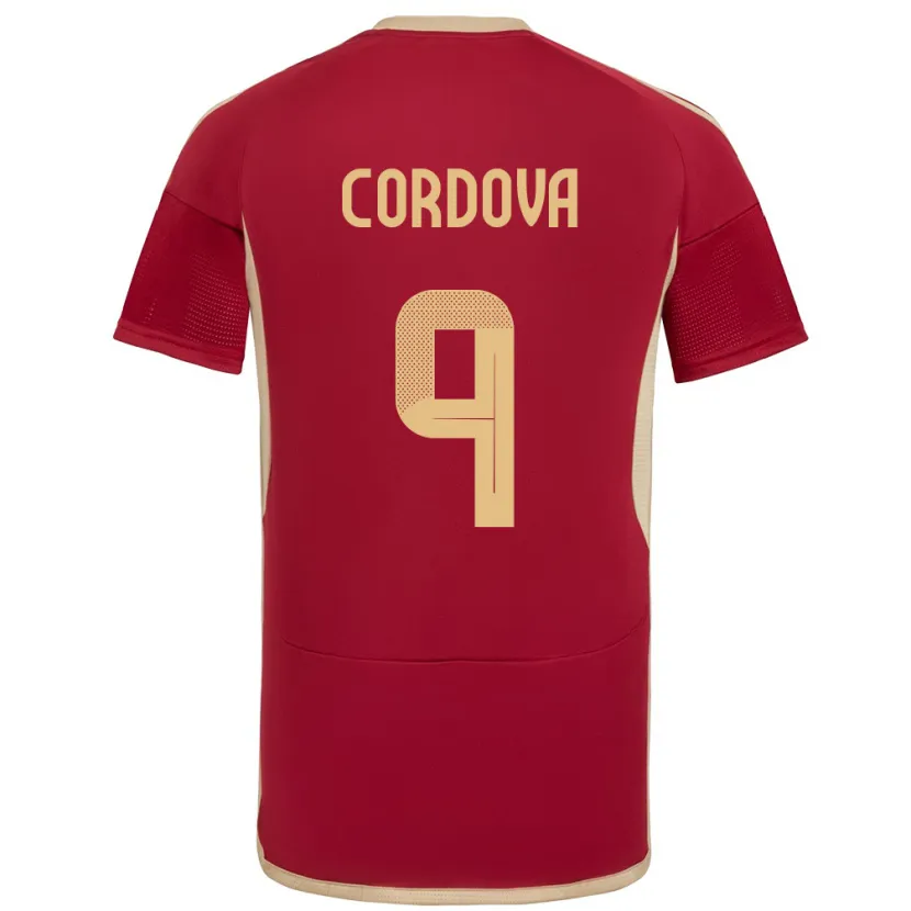 Danxen Dámské Venezuela Sergio Córdova #9 Burgundské Domů Hráčské Dresy 24-26 Dres