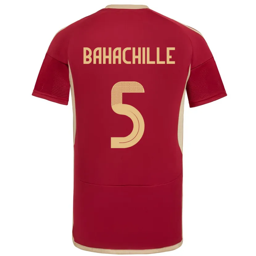 Danxen Dámské Venezuela Abraham Bahachille #5 Burgundské Domů Hráčské Dresy 24-26 Dres