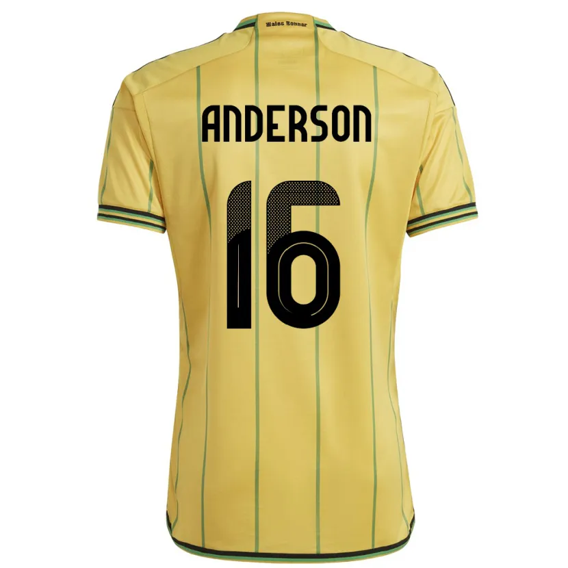 Danxen Dámské Jamajka Karoy Anderson #16 Žlutá Domů Hráčské Dresy 24-26 Dres