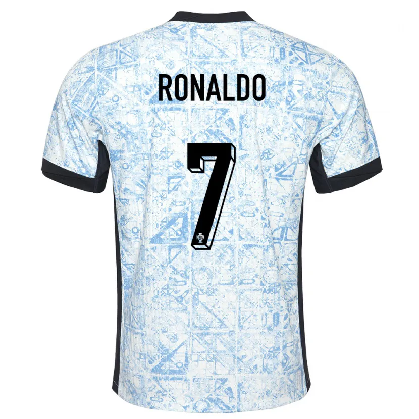 Danxen Dámské Portugalsko Cristiano Ronaldo #7 Krémově Modrá Daleko Hráčské Dresy 24-26 Dres