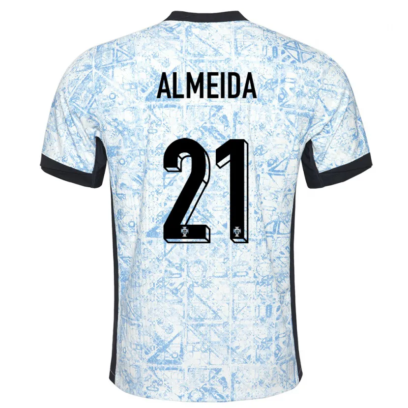 Danxen Dámské Portugalsko Andre Almeida #21 Krémově Modrá Daleko Hráčské Dresy 24-26 Dres