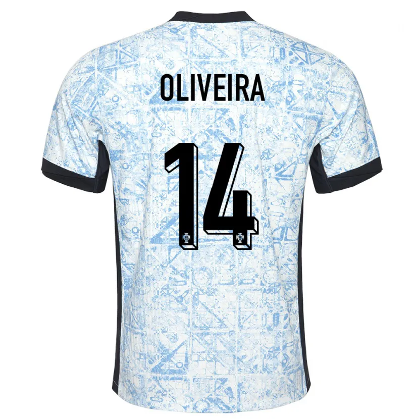 Danxen Dámské Portugalsko Hugo Oliveira #14 Krémově Modrá Daleko Hráčské Dresy 24-26 Dres