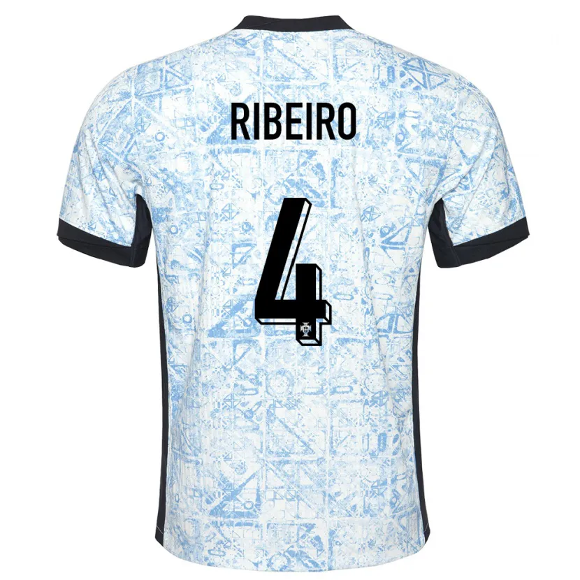 Danxen Dámské Portugalsko Ricardo Ribeiro #4 Krémově Modrá Daleko Hráčské Dresy 24-26 Dres