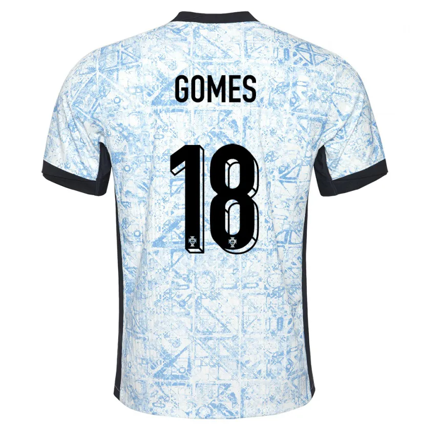 Danxen Dámské Portugalsko Andre Gomes #18 Krémově Modrá Daleko Hráčské Dresy 24-26 Dres