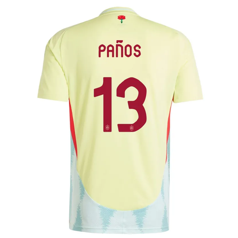 Danxen Dámské Španělsko Sandra Panos #13 Žlutá Daleko Hráčské Dresy 24-26 Dres