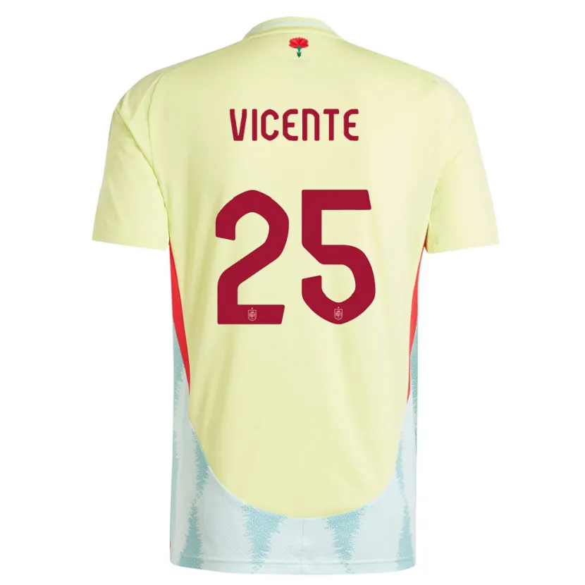 Danxen Dámské Španělsko Ainhoa Vicente #25 Žlutá Daleko Hráčské Dresy 24-26 Dres