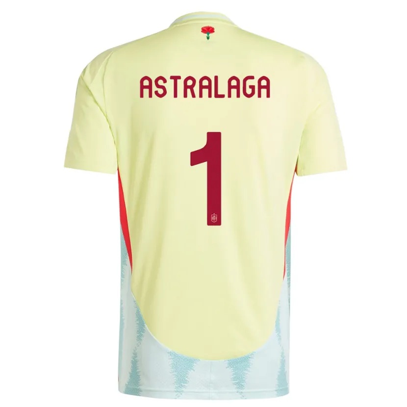 Danxen Dámské Španělsko Ander Astralaga #1 Žlutá Daleko Hráčské Dresy 24-26 Dres