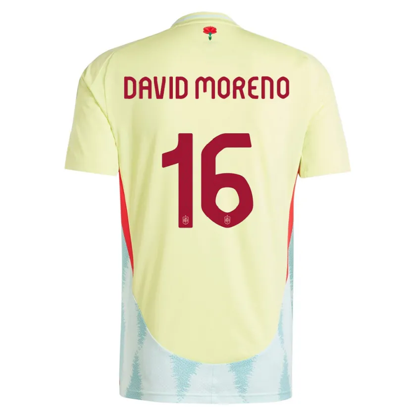 Danxen Dámské Španělsko Antonio David Moreno #16 Žlutá Daleko Hráčské Dresy 24-26 Dres