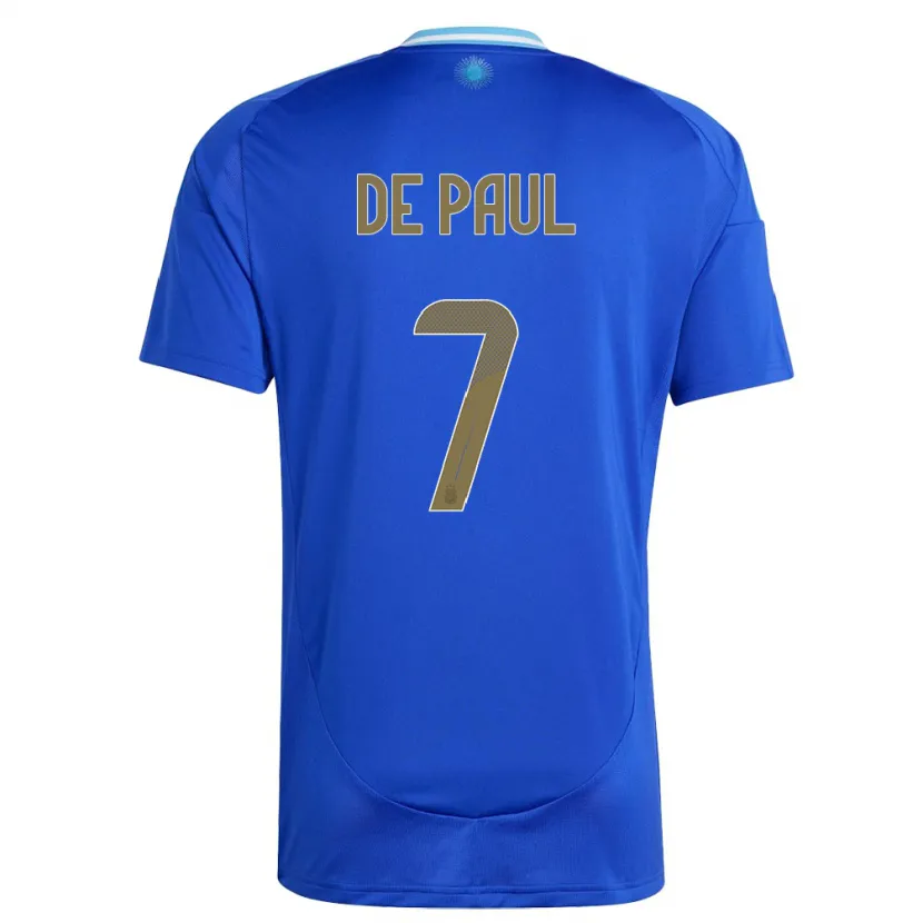 Danxen Dámské Argentina Rodrigo De Paul #7 Modrý Daleko Hráčské Dresy 24-26 Dres