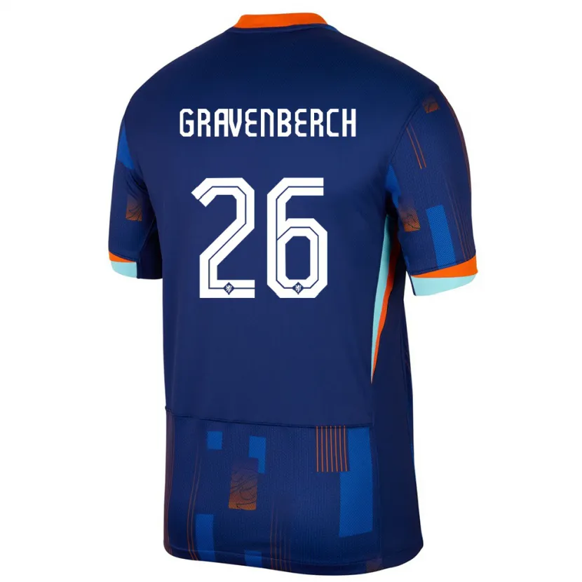 Danxen Dámské Nizozemsko Ryan Gravenberch #26 Modrý Daleko Hráčské Dresy 24-26 Dres