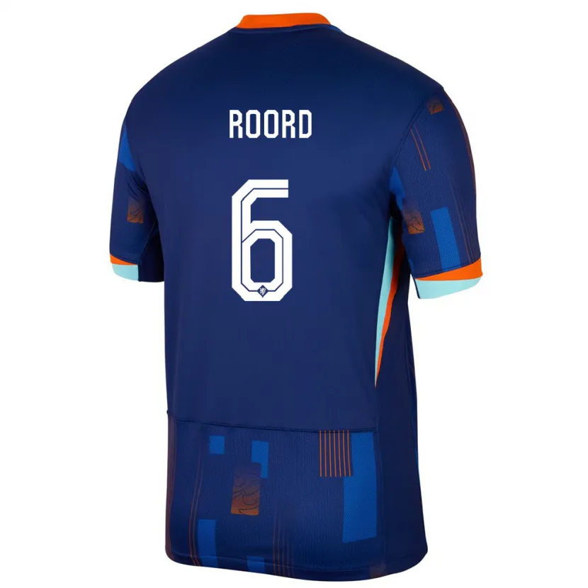Danxen Dámské Nizozemsko Jill Roord #6 Modrý Daleko Hráčské Dresy 24-26 Dres