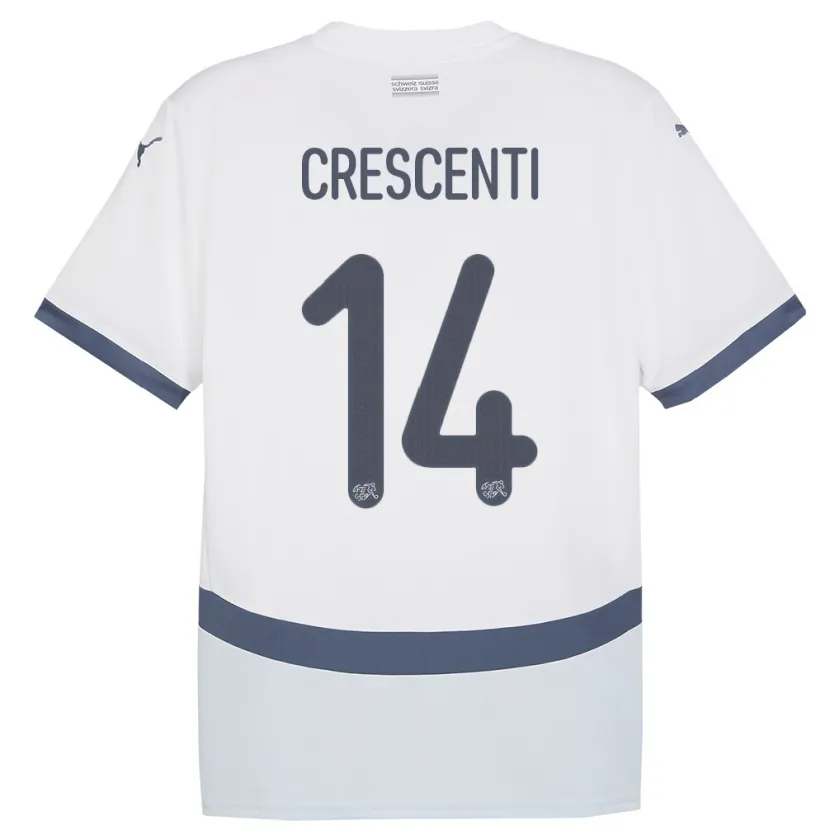 Danxen Dámské Švýcarsko Federico Crescenti #14 Bílý Daleko Hráčské Dresy 24-26 Dres