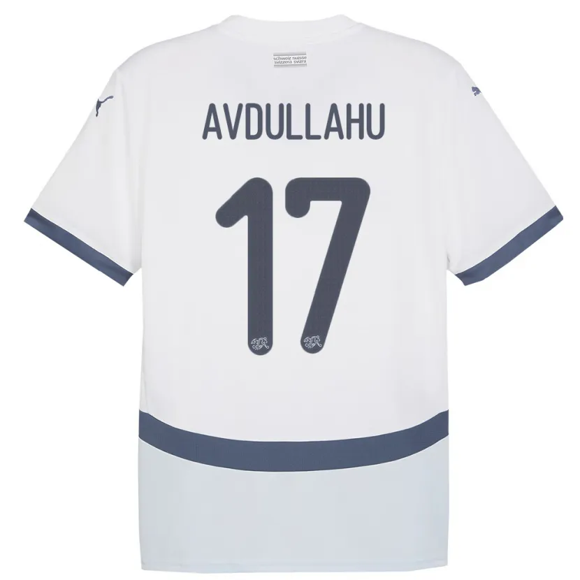 Danxen Dámské Švýcarsko Leon Avdullahu #17 Bílý Daleko Hráčské Dresy 24-26 Dres