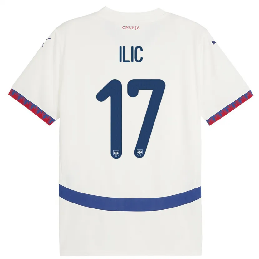 Danxen Dámské Srbsko Ivan Ilic #17 Bílý Daleko Hráčské Dresy 24-26 Dres