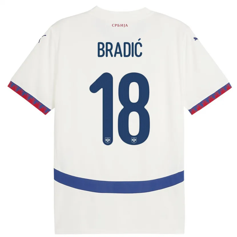 Danxen Dámské Srbsko Biljana Bradic #18 Bílý Daleko Hráčské Dresy 24-26 Dres