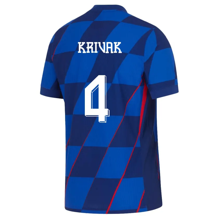 Danxen Dámské Chorvatsko Fabijan Krivak #4 Modrý Daleko Hráčské Dresy 24-26 Dres