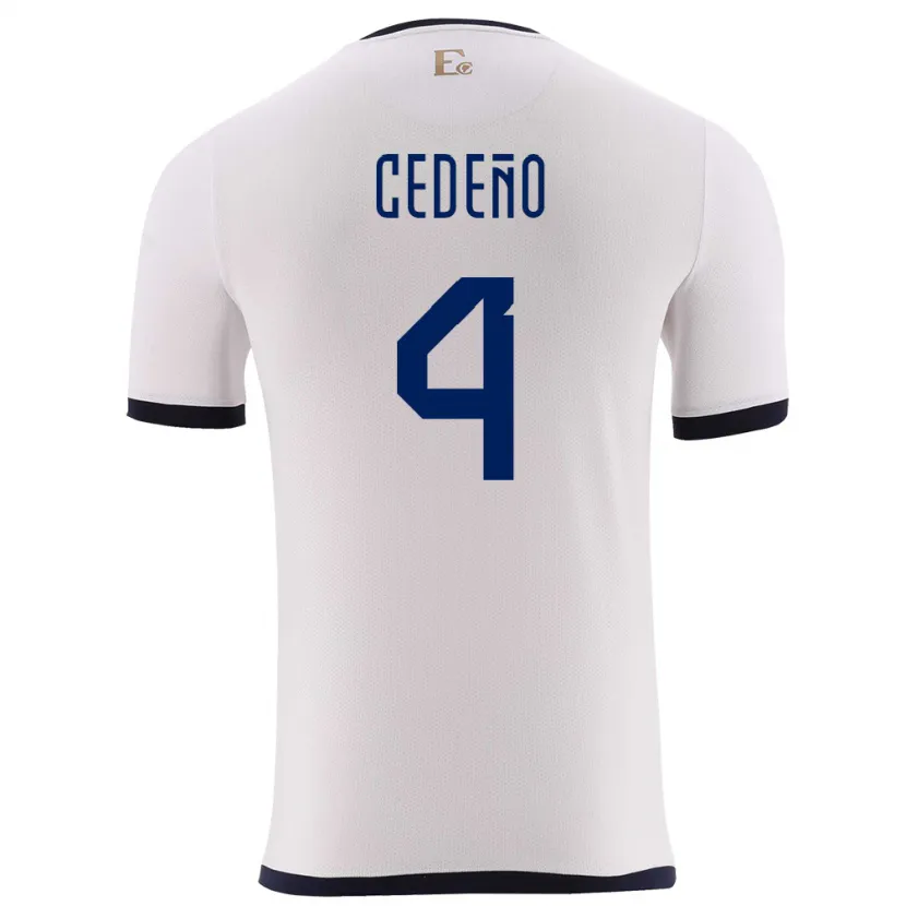 Danxen Dámské Ekvádor Stefany Cedeno #4 Bílý Daleko Hráčské Dresy 24-26 Dres