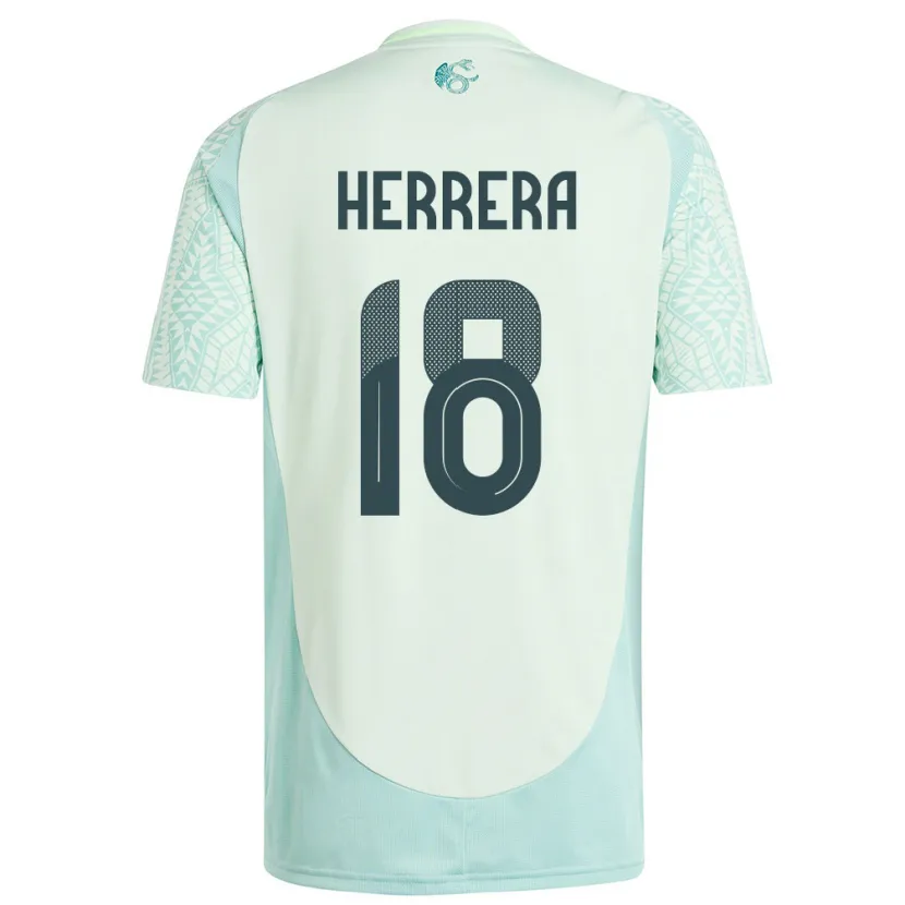 Danxen Dámské Mexiko Ozziel Herrera #18 Povlečení Zelené Daleko Hráčské Dresy 24-26 Dres