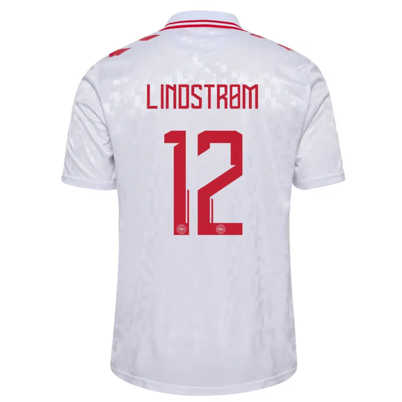 Danxen Dámské Dánsko Jesper Lindstrøm #12 Bílý Daleko Hráčské Dresy 24-26 Dres