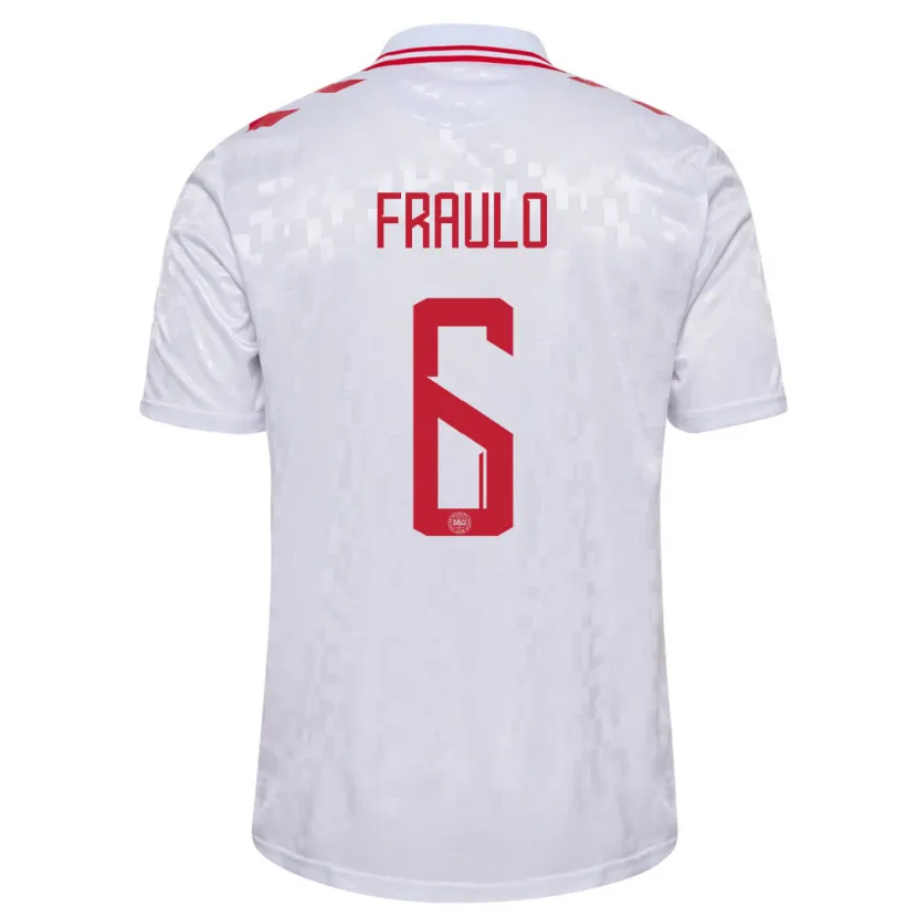 Danxen Dámské Dánsko Oscar Fraulo #6 Bílý Daleko Hráčské Dresy 24-26 Dres