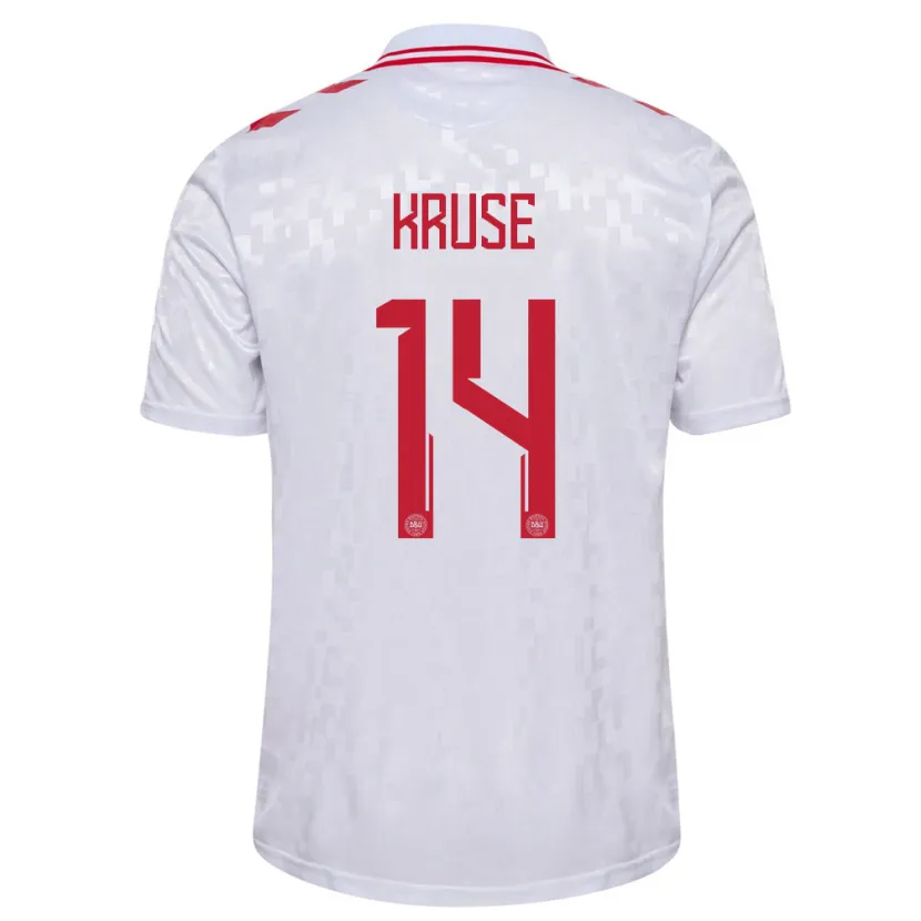 Danxen Dámské Dánsko David Kruse #14 Bílý Daleko Hráčské Dresy 24-26 Dres