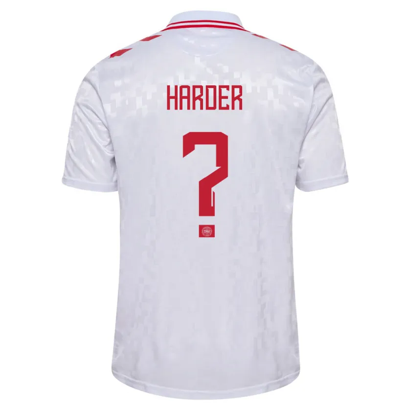 Danxen Dámské Dánsko Conrad Harder #0 Bílý Daleko Hráčské Dresy 24-26 Dres