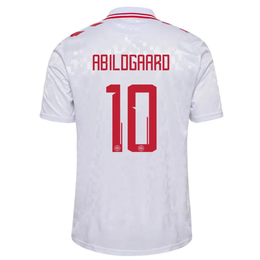 Danxen Dámské Dánsko Lasse Abildgaard #10 Bílý Daleko Hráčské Dresy 24-26 Dres