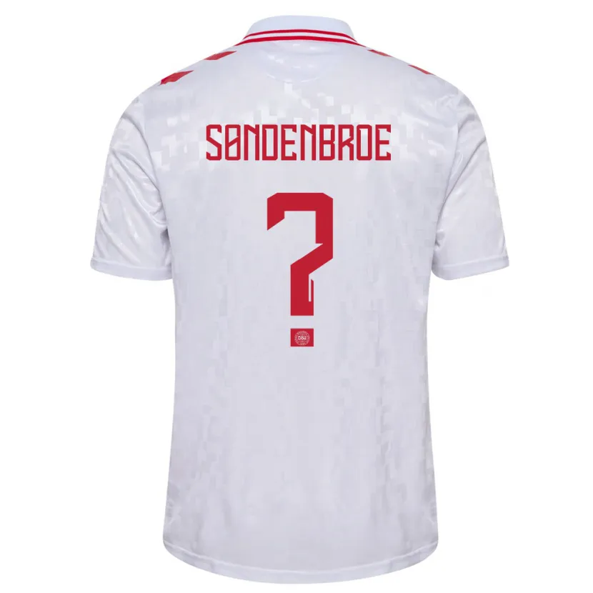 Danxen Dámské Dánsko Andreas Søndenbroe #0 Bílý Daleko Hráčské Dresy 24-26 Dres