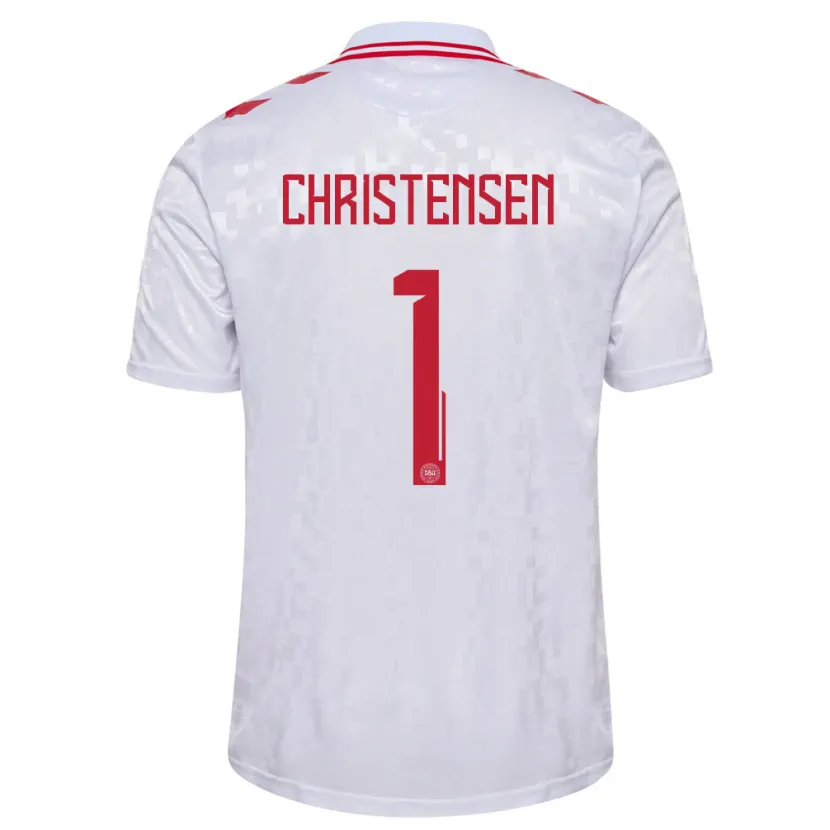 Danxen Dámské Dánsko Lene Christensen #1 Bílý Daleko Hráčské Dresy 24-26 Dres