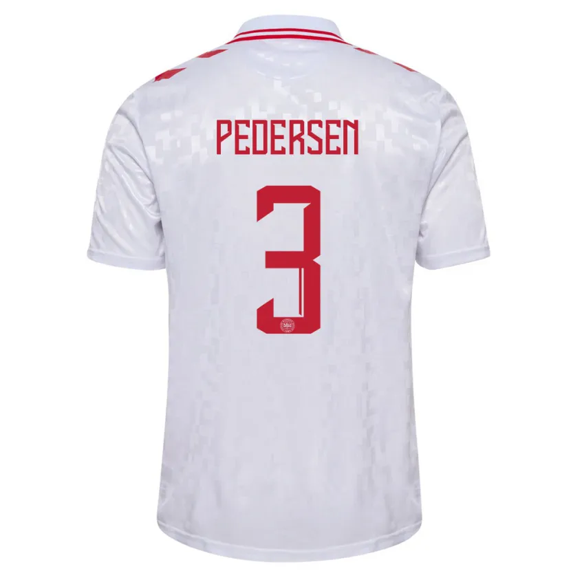 Danxen Dámské Dánsko Stine Ballisager Pedersen #3 Bílý Daleko Hráčské Dresy 24-26 Dres