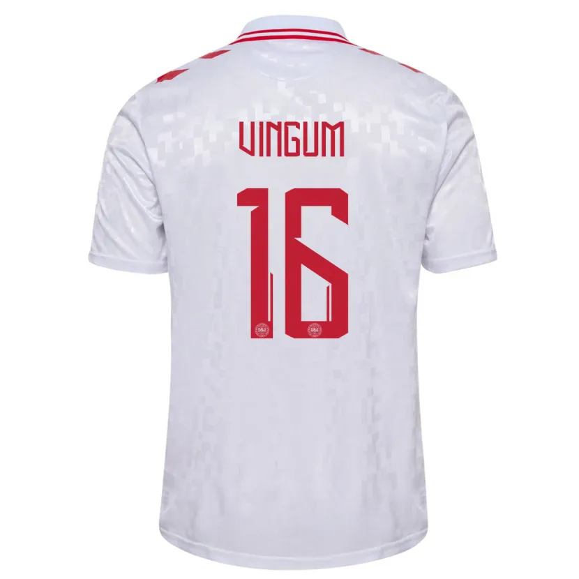 Danxen Dámské Dánsko Alberte Vingum #16 Bílý Daleko Hráčské Dresy 24-26 Dres