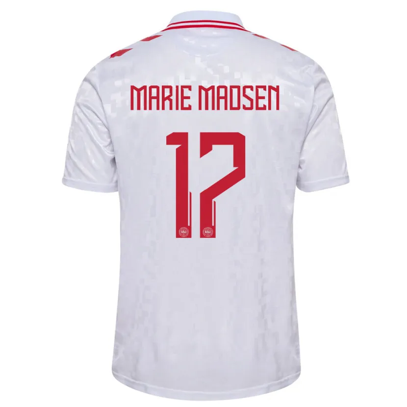 Danxen Dámské Dánsko Rikke Marie Madsen #17 Bílý Daleko Hráčské Dresy 24-26 Dres
