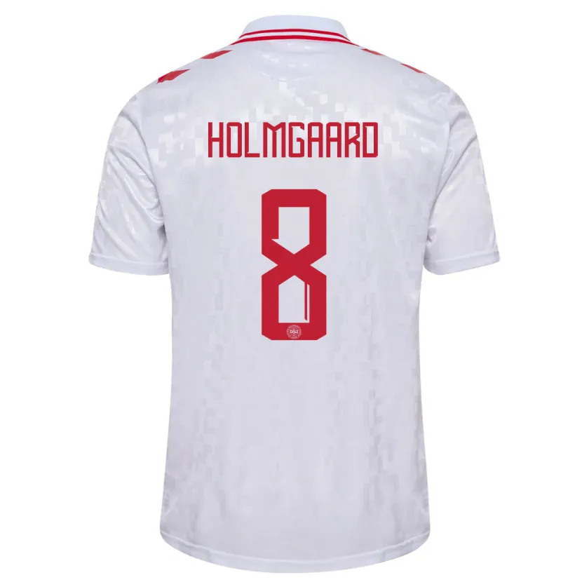 Danxen Dámské Dánsko Sara Holmgaard #8 Bílý Daleko Hráčské Dresy 24-26 Dres