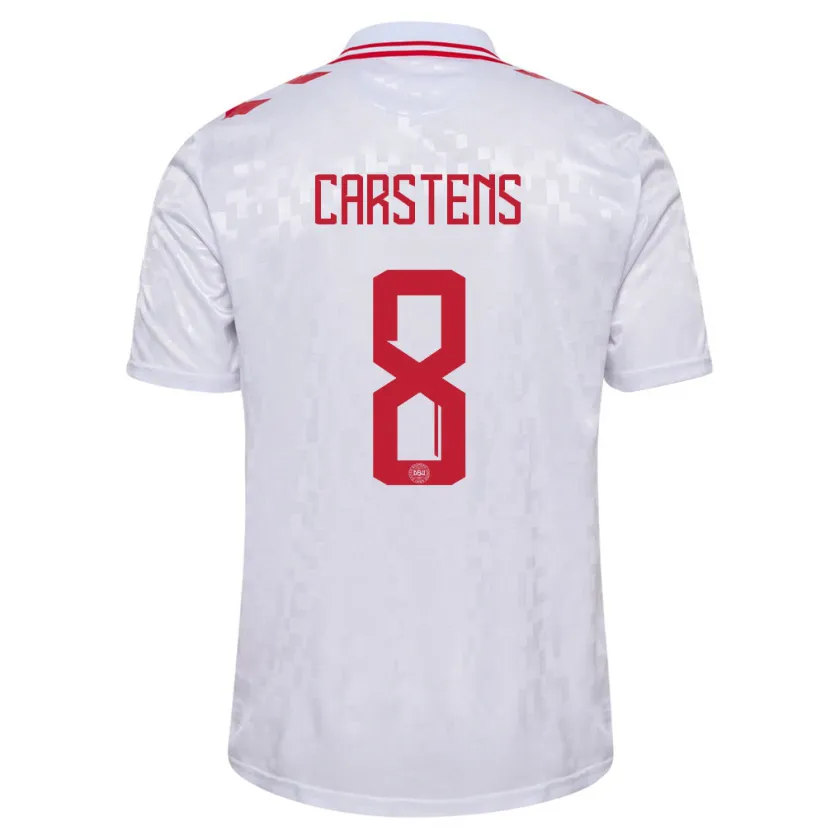 Danxen Dámské Dánsko Signe Carstens #8 Bílý Daleko Hráčské Dresy 24-26 Dres