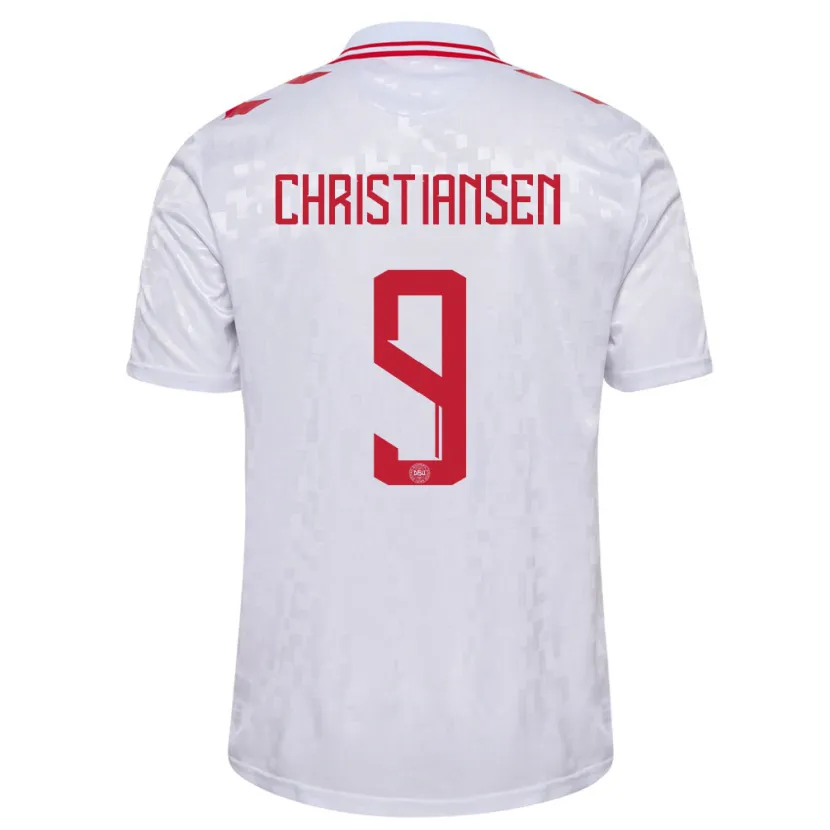 Danxen Dámské Dánsko Nanna Christiansen #9 Bílý Daleko Hráčské Dresy 24-26 Dres