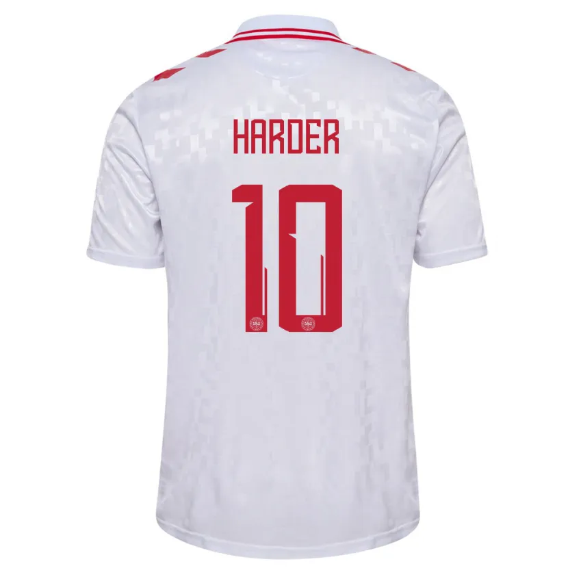 Danxen Dámské Dánsko Pernille Harder #10 Bílý Daleko Hráčské Dresy 24-26 Dres