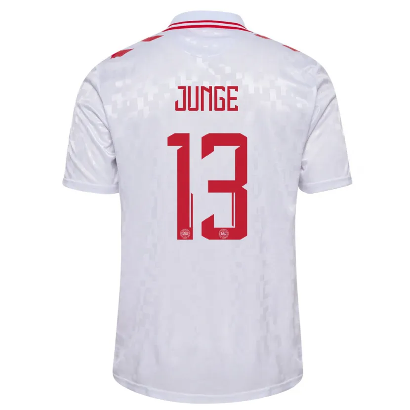 Danxen Dámské Dánsko Sofie Junge #13 Bílý Daleko Hráčské Dresy 24-26 Dres