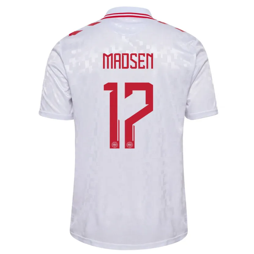 Danxen Dámské Dánsko Nicolas Madsen #17 Bílý Daleko Hráčské Dresy 24-26 Dres