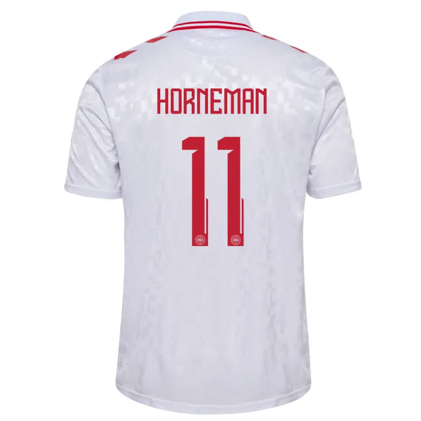 Danxen Dámské Dánsko Charly Horneman #11 Bílý Daleko Hráčské Dresy 24-26 Dres