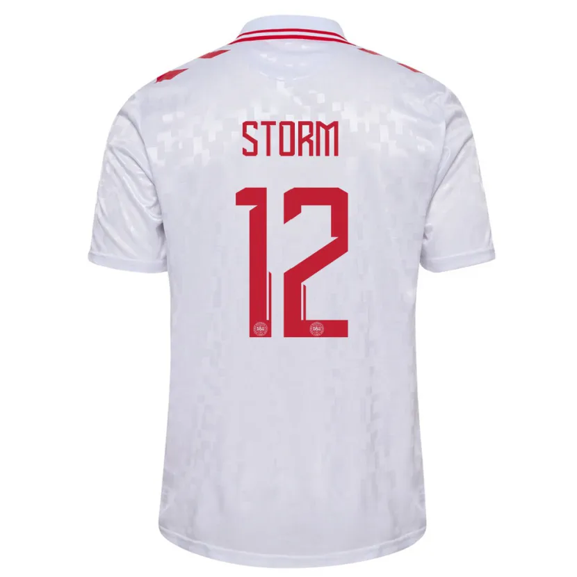 Danxen Dámské Dánsko Tobias Storm #12 Bílý Daleko Hráčské Dresy 24-26 Dres