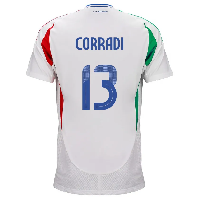 Danxen Dámské Itálie Christian Corradi #13 Bílý Daleko Hráčské Dresy 24-26 Dres