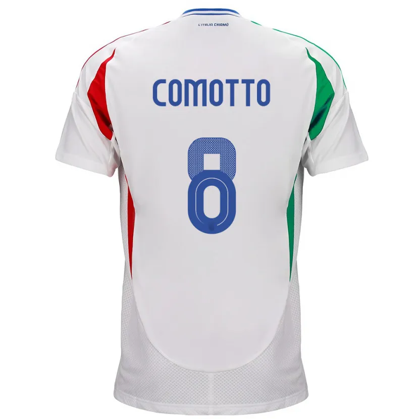Danxen Dámské Itálie Christian Comotto #8 Bílý Daleko Hráčské Dresy 24-26 Dres