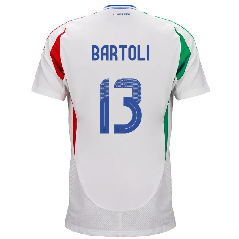 Danxen Dámské Itálie Elisa Bartoli #13 Bílý Daleko Hráčské Dresy 24-26 Dres