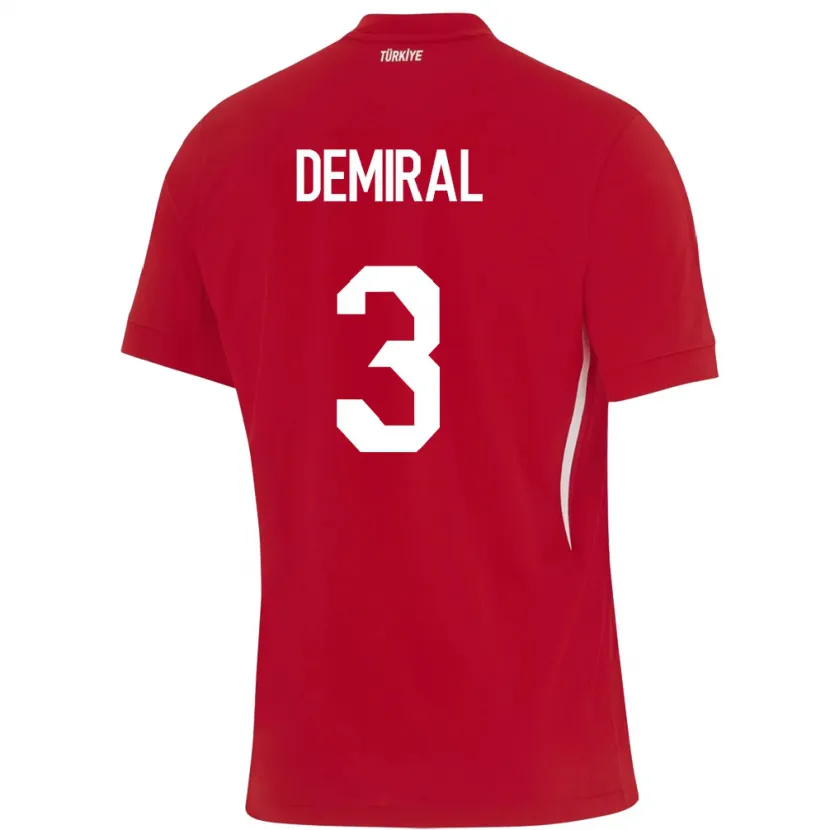 Danxen Dámské Turecko Merih Demiral #3 Červené Daleko Hráčské Dresy 24-26 Dres