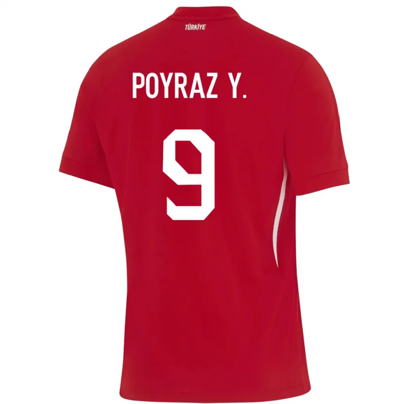 Danxen Dámské Turecko Poyraz Yıldırım #9 Červené Daleko Hráčské Dresy 24-26 Dres