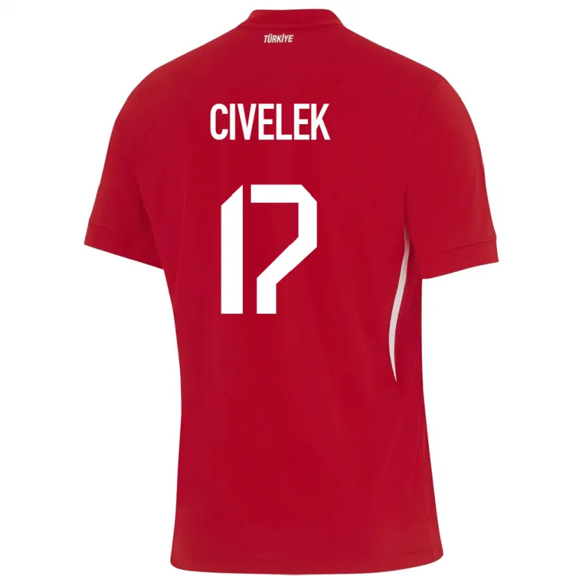 Danxen Dámské Turecko İlayda Civelek #17 Červené Daleko Hráčské Dresy 24-26 Dres