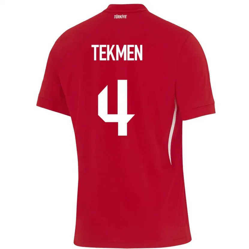 Danxen Dámské Turecko Ece Tekmen #4 Červené Daleko Hráčské Dresy 24-26 Dres