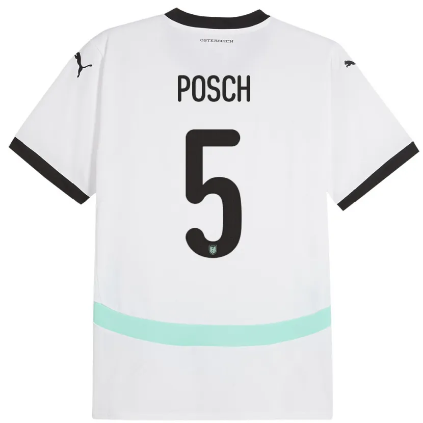 Danxen Dámské Rakousko Stefan Posch #5 Bílý Daleko Hráčské Dresy 24-26 Dres
