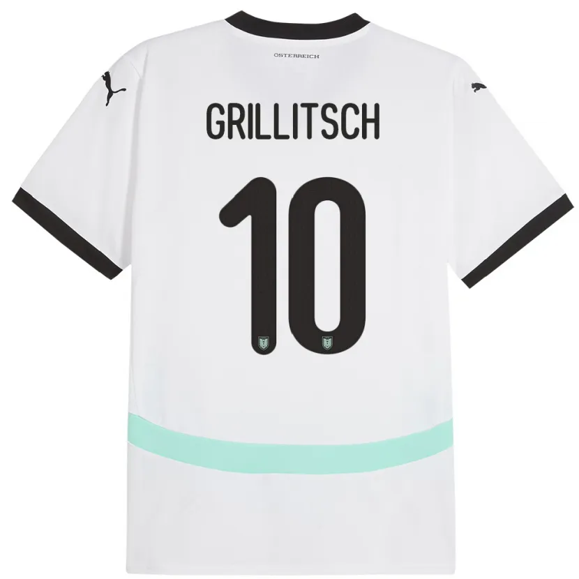 Danxen Dámské Rakousko Florian Grillitsch #10 Bílý Daleko Hráčské Dresy 24-26 Dres